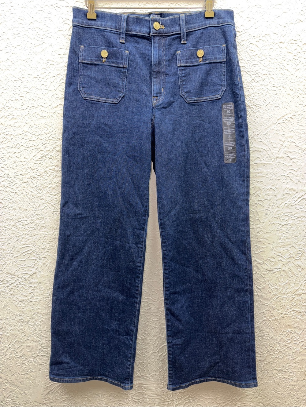NWT Classic Wide-Leg Dark Blue Denim Pants